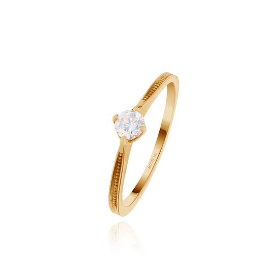 Lahia ring in 14k yellow gold with zircons