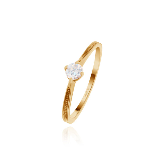 Lahia ring in 18k yellow gold with zircons