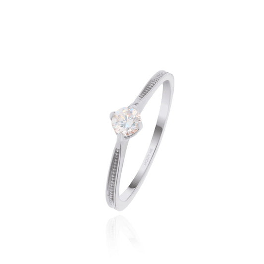 Lahia ring in 14k white gold with zircons