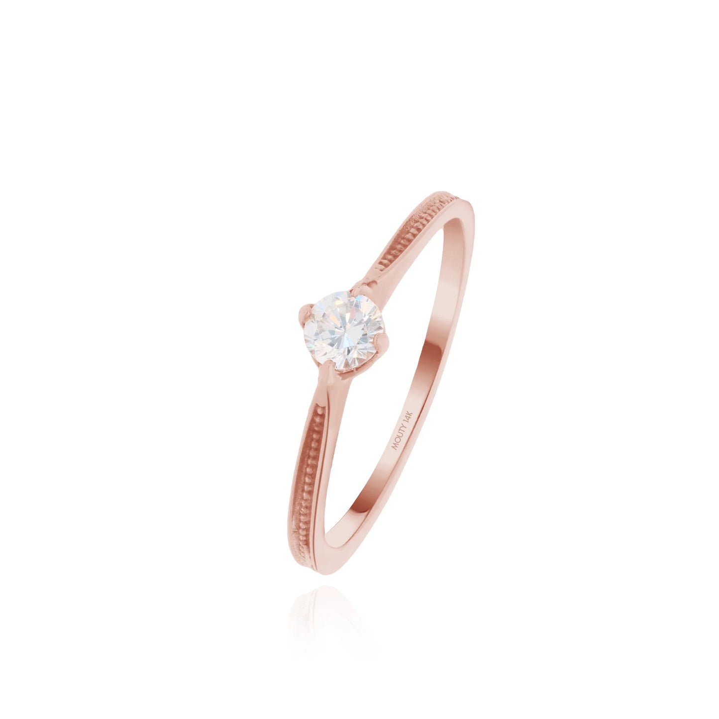 Lahia ring in 14k rose gold with zircons