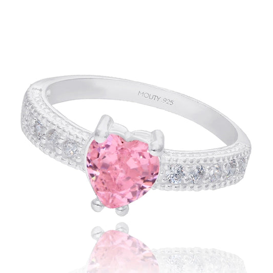 Fanny Ring in Silver with Pink Zirconia