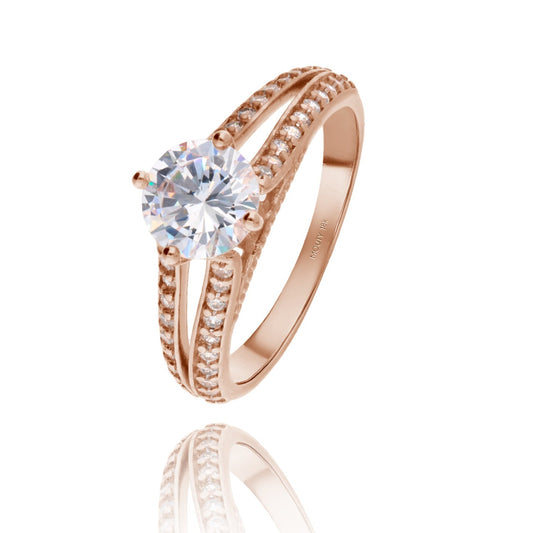 Lewis Ring in 18k Rose Gold with zircons