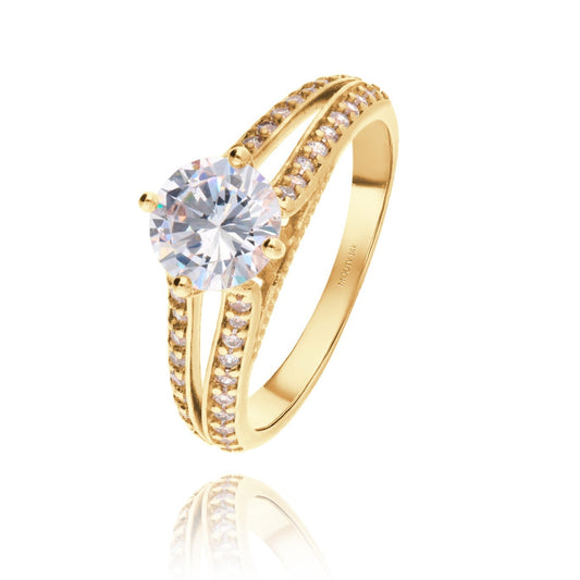 Lewis Ring in 14k Yellow Gold with Zirconia
