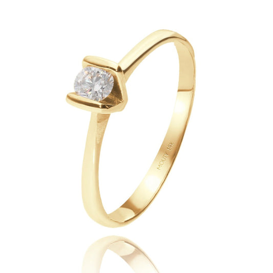 14k Yellow Gold Ring with Diamonds Mod: OF1382