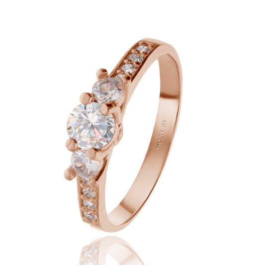 Cielo Ring in 18k Rose Gold with White Zirconia
