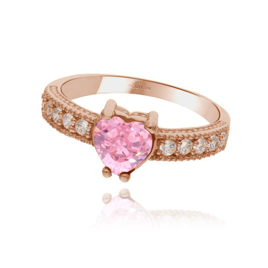 Fanny Ring in 18k Rose Gold with Pink Zirconia