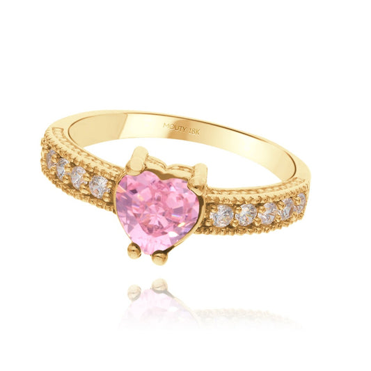 Fanny Ring in 18k Yellow Gold with Pink Zirconia