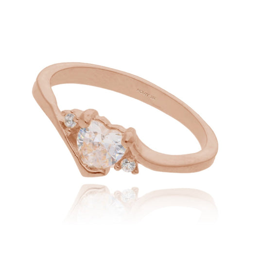 Alice Ring in 18k Rose Gold with zircons