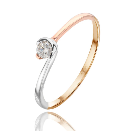 14k Florentine Gold Ring with Diamond Mod: OF1534