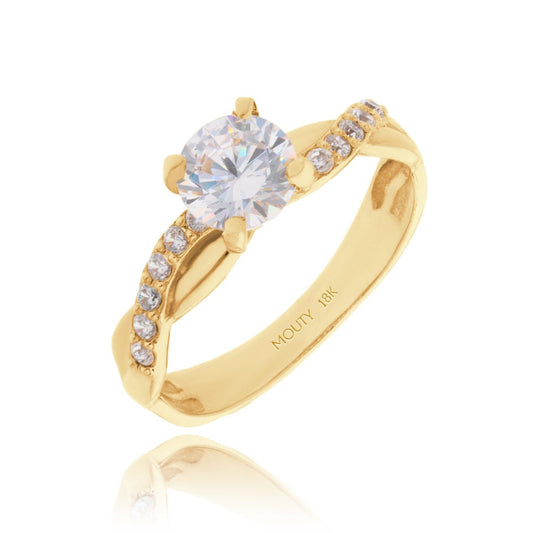 Charlize Ring in 18k Yellow Gold with Zirconia 