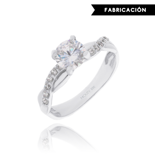 Charlize Ring in 18k White Gold with Zirconia
