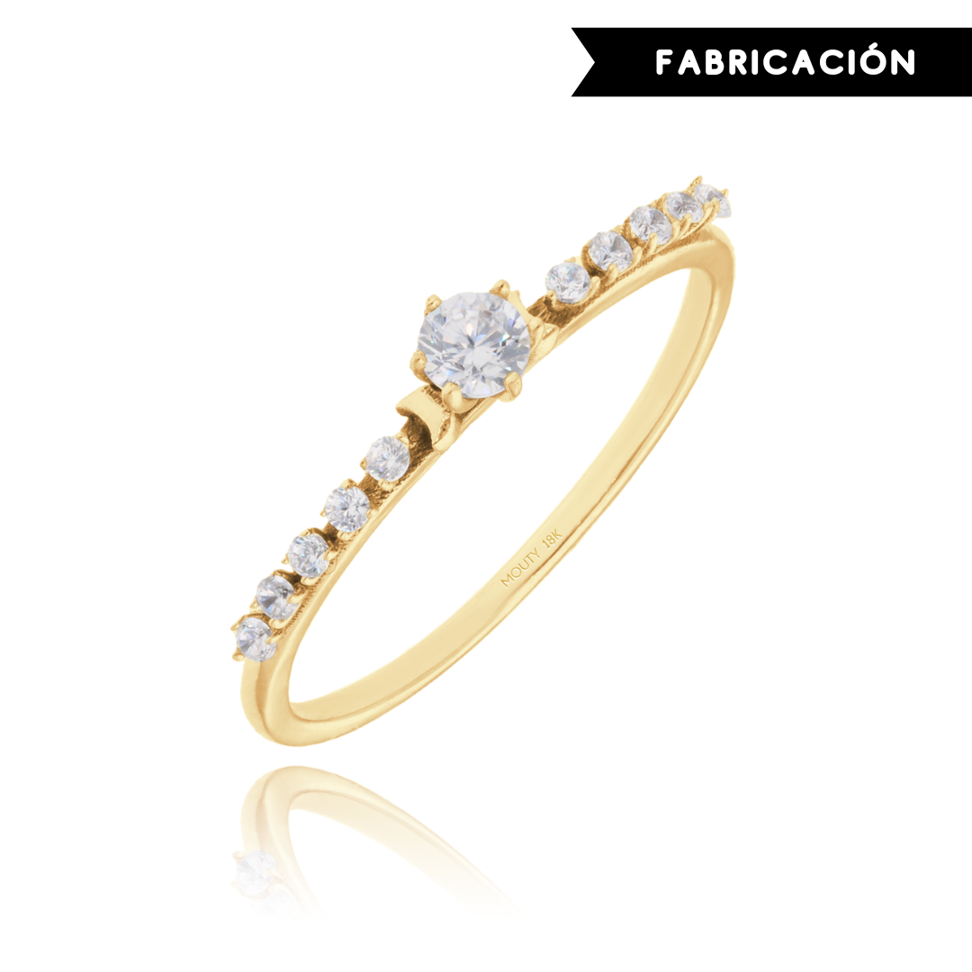 Danielle Ring in 18k Yellow Gold with Zirconia