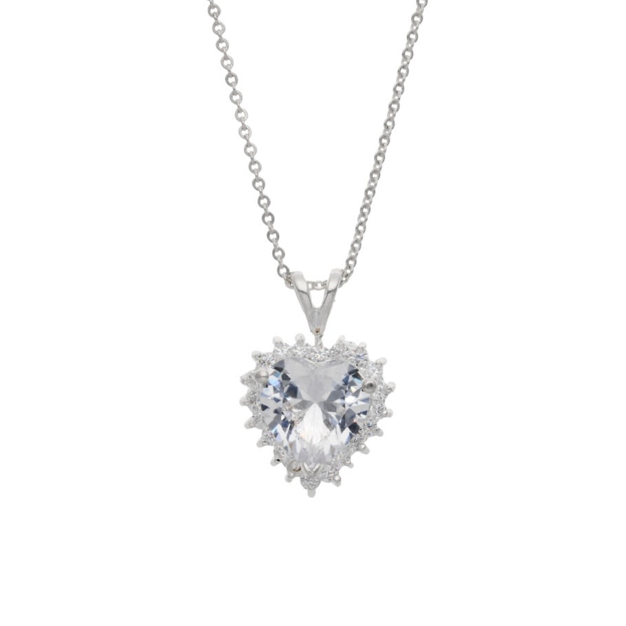 Love necklace in silver with white zirconia