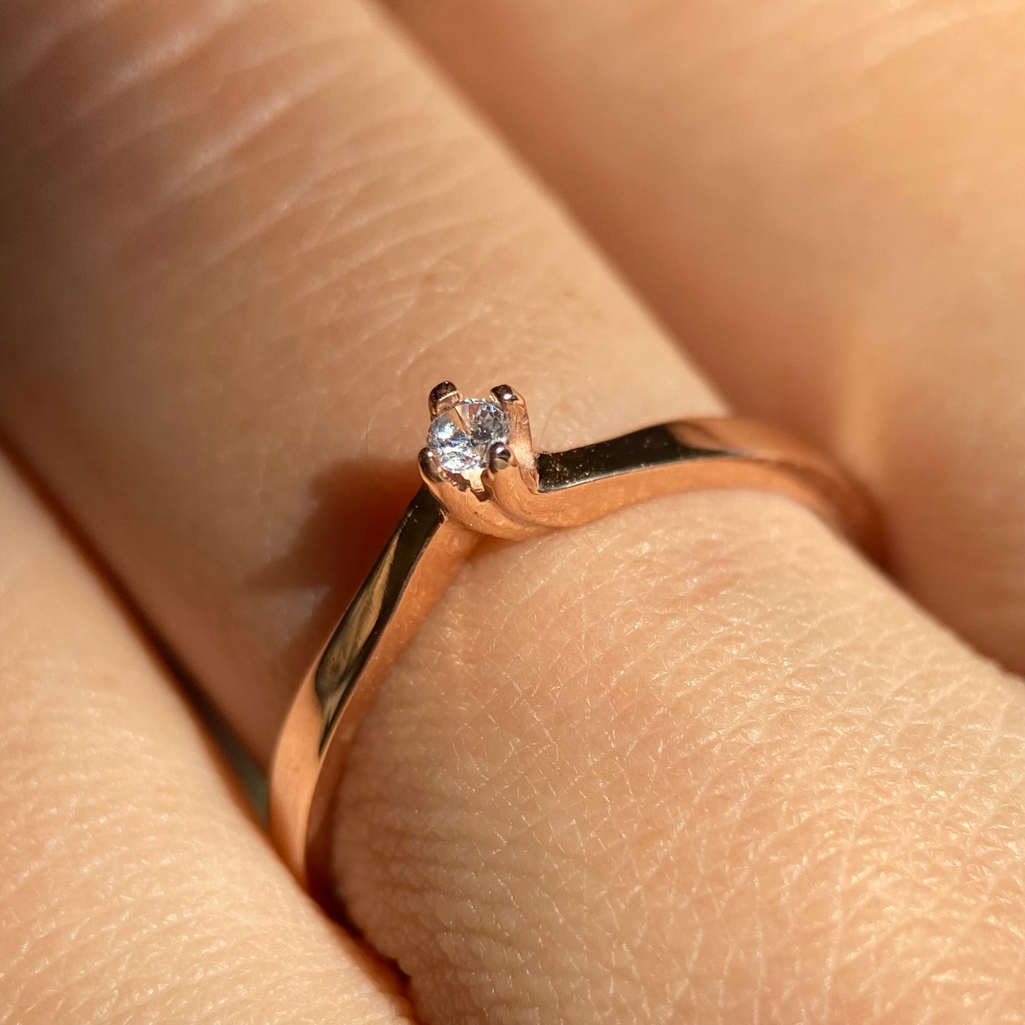 Olivia Ring in 14k Rose Gold with zircons