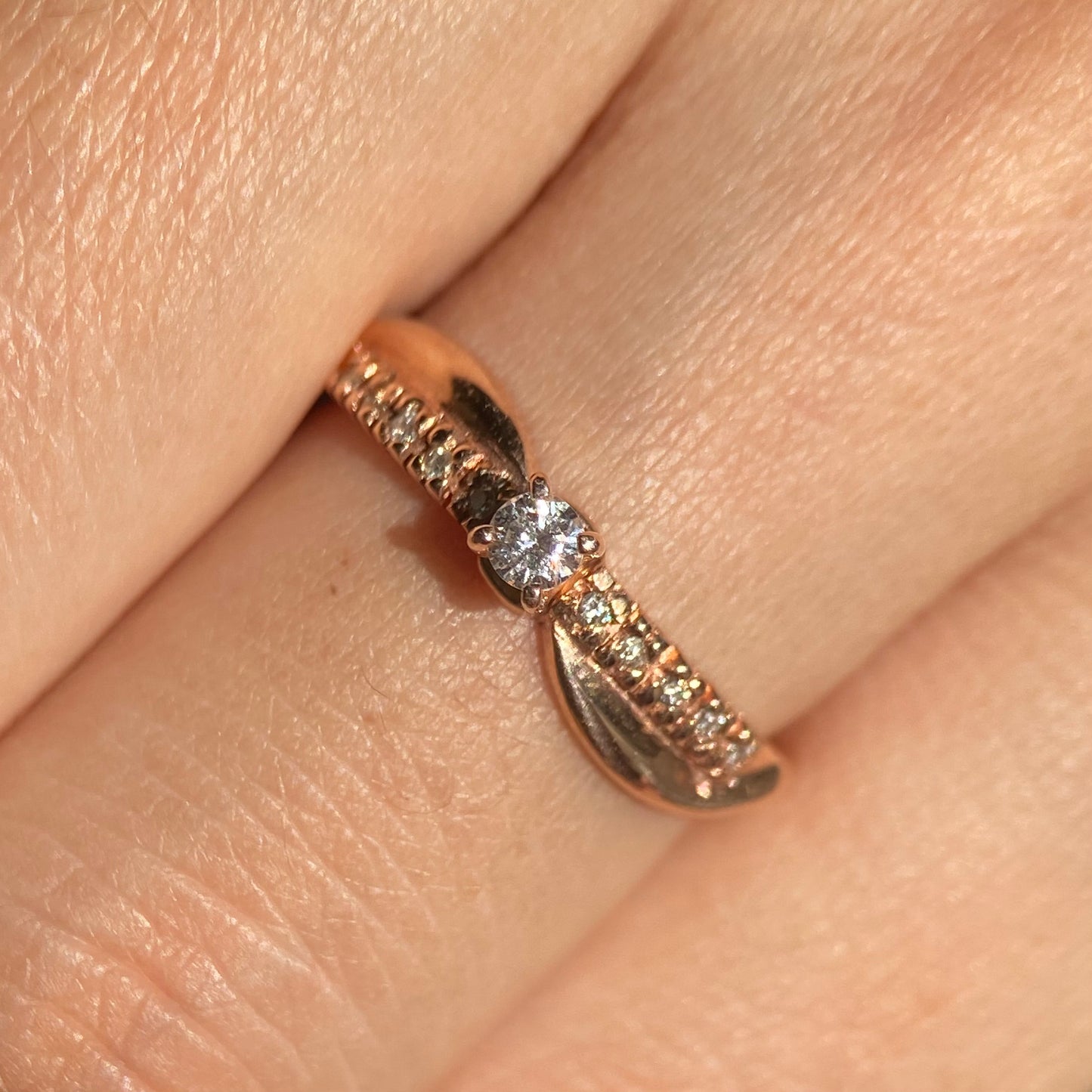 14k Rose Gold Ring with Diamonds Mod: OF1595