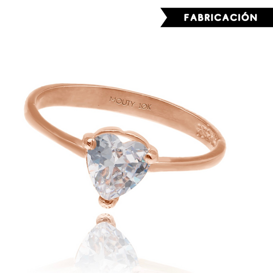 Zara Ring in 10k Rose Gold with Zirconia