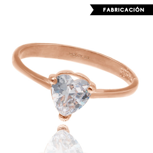 Zara Ring in 14k Rose Gold with Zirconia