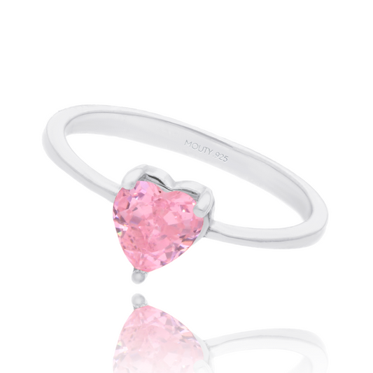 Zara Ring in Silver with Pink Zirconia 