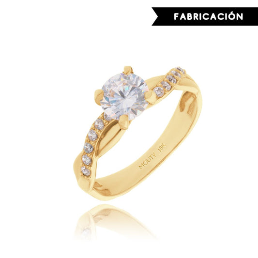 Charlize Ring in 18k Yellow Gold with Zirconia 
