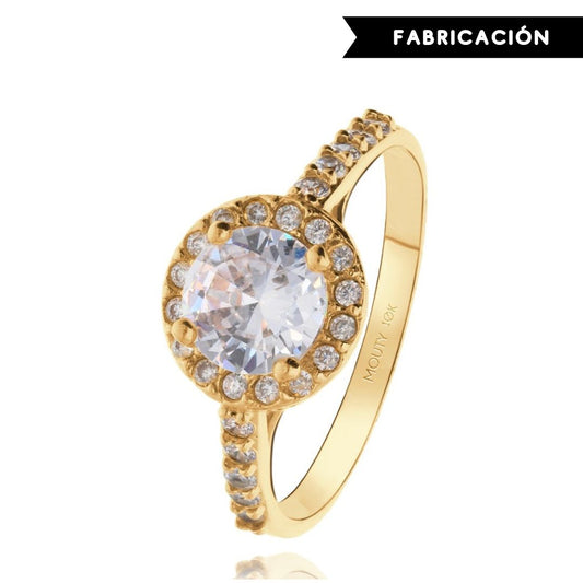Adelaide Engagement Ring in 10k Yellow Gold with Cubic Zirconia 