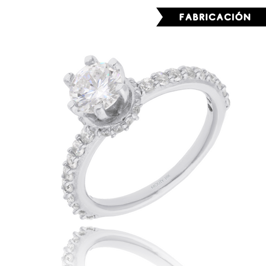 Helena Ring in 18k White Gold with Zirconia