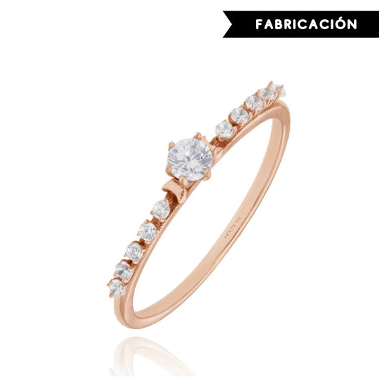 Danielle Ring in 14k Rose Gold with Zirconia 